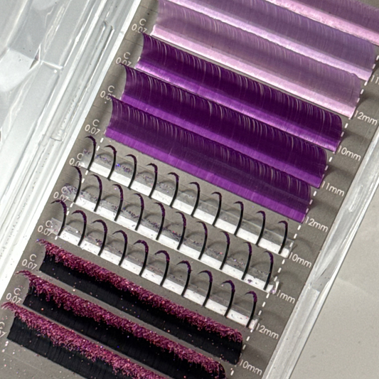 LILA Farbige Glitzer Wimpern