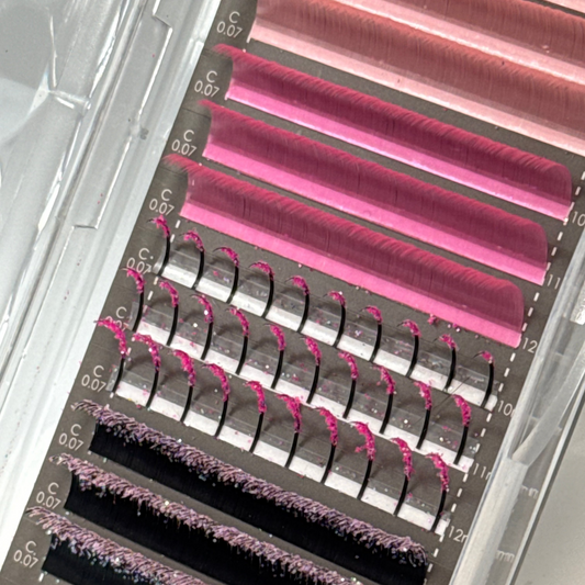 PINK Farbige Glitzer Wimpern